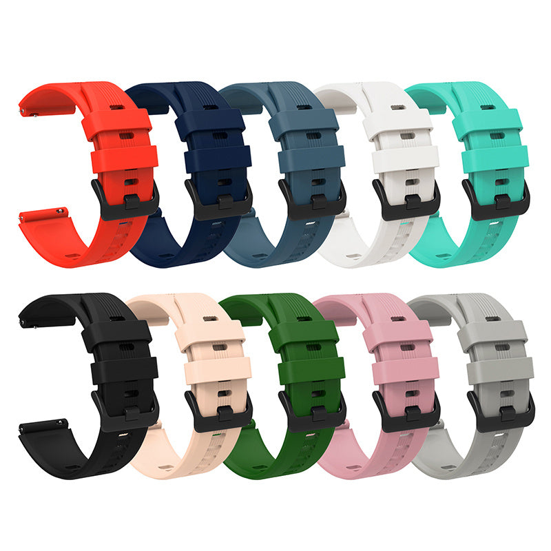For Honor Watch GS3 Stripe Design Silicone Watch Strap 22mm Replacement Wrist Band with Stainless Steel Buckle For Honor Watch GS3 Stripe Design Silicone Watch Strap 22mm Replacement Wrist Band with Stainless Steel Buckle